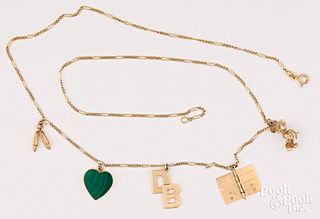 14K gold charm necklace