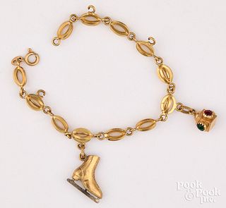 18K gold charm bracelet