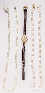 Ladies wristwatch with 18K gold case, etc.