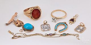 14K gold and stone jewelry