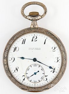 Ulysse Nardin Locle & Geneve silver pocket watch