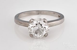 Platinum and diamond solitaire ring