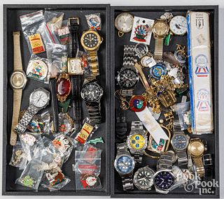 Costume jewelry and wristwatches