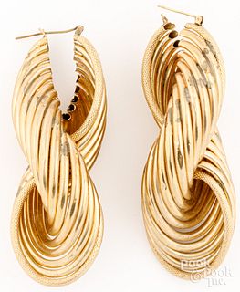 Pair of 10K gold earrings