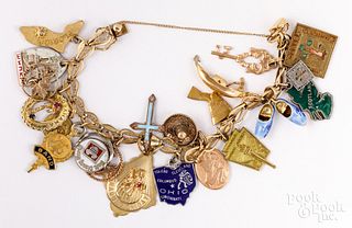 14K gold charm bracelet
