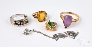 10K gold and stone jewelry