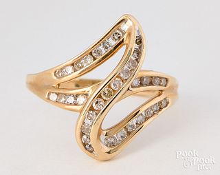 10K yellow gold and diamond ring