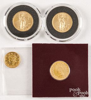 Four gold coins