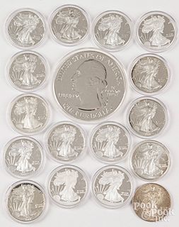 Sixteen Liberty Eagle 1 ozt fine silver coins