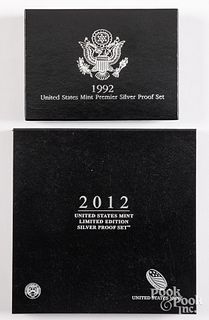 1992 Mint Premier silver proofs set, etc.