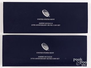 Two American Eagle 25th Anniversary coin sets
