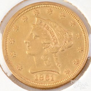 1861 Liberty Head two and a half dollar gold coin
