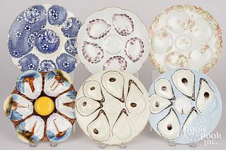 Six oyster plates