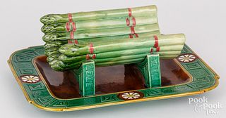 Minton majolica asparagus cradle