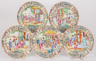 Five Chinese Export Famille Rose plates