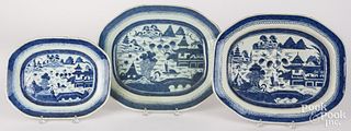Three Chinese export Canton platters