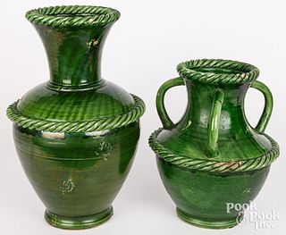 Two Italian Fortunata pottery urns