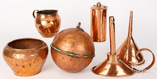 Group of copper, 19th c.
