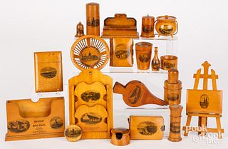 Twenty Mauchline Ware souvenir items, 19th c.