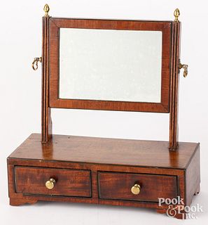 Diminutive English shaving mirror, ca. 1800