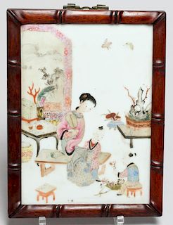 Antique Chinese Painted Porcelain Plaque
