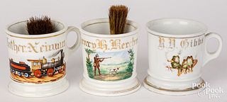 Three occupational shaving mugs, ca. 1900