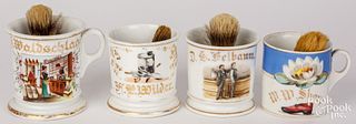 Four occupational shaving mugs, ca. 1900