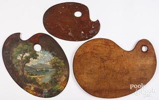 Three artist palettes, early 20th c.