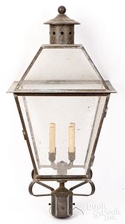 Contemporary copper pole lamp