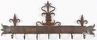 Contemporary wrought iron wall rack