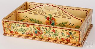 Painted cutlery box, 19th c.