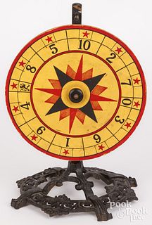 Table top gambling wheel, 20th c.