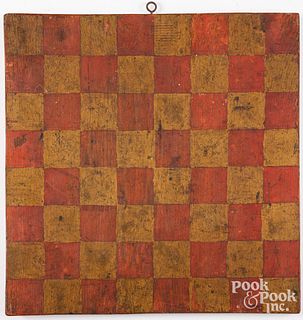 Painted pine checkerboard, early 20th c.