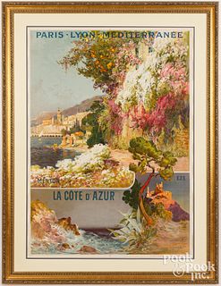 French La Cote D'Azur travel poster, ca. 1900
