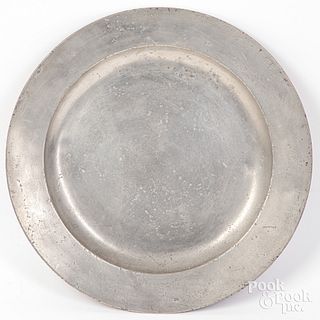 English pewter charger, 18th c.
