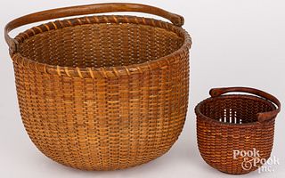 Two New England lightship baskets, 19th c.