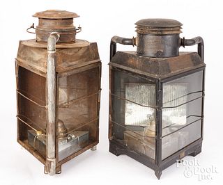 Two large American tin lanterns, 19th c.