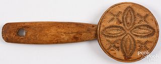 Carved lollipop butter paddle, 19th c.
