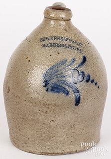 Harrisburg, Pennsylvania stoneware jug, 19th c.