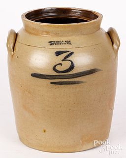 New York stoneware three-gallon crock, 19th c.