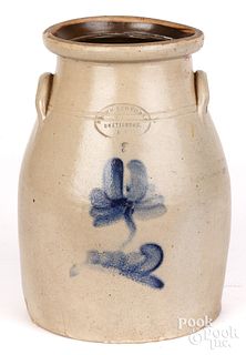 New York stoneware three-gallon churn, 19th c.
