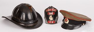 Vintage composite Fort Lee fire helmet