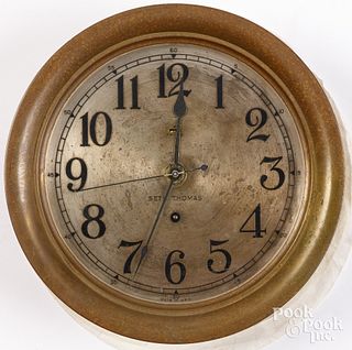 Seth Thomas brass ship's clock, ca. 1900