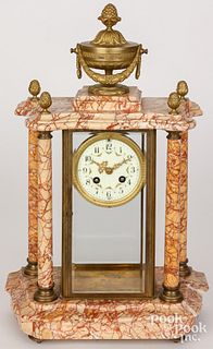 Bronze and marble crystal regulator clock