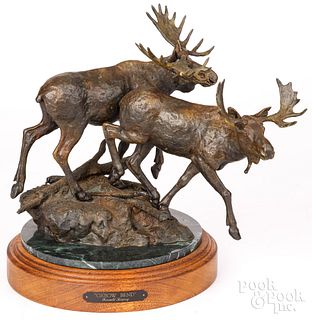 Ronald Lowery bronze moose sculpture