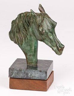 Joe Kenney bronze horse head bust
