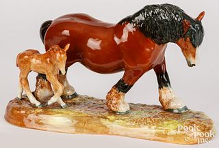 Royal Doulton horse and foal figure