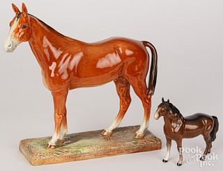 Two porcelain horse figures