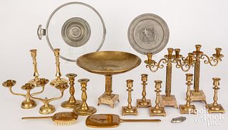 Large group of contemporary metalware