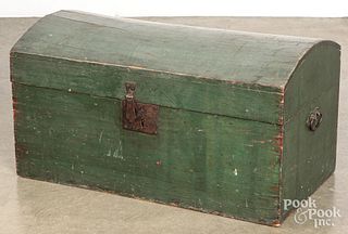 New England painted basswood dome top trunk